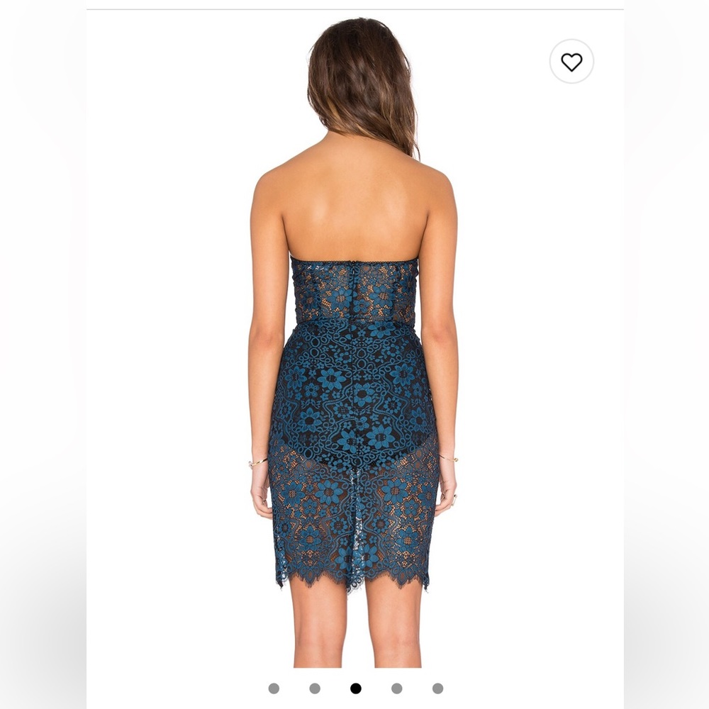 For Love & Lemons Sophia Bustier Dress in blue and black NWT - Picture 4 of 10